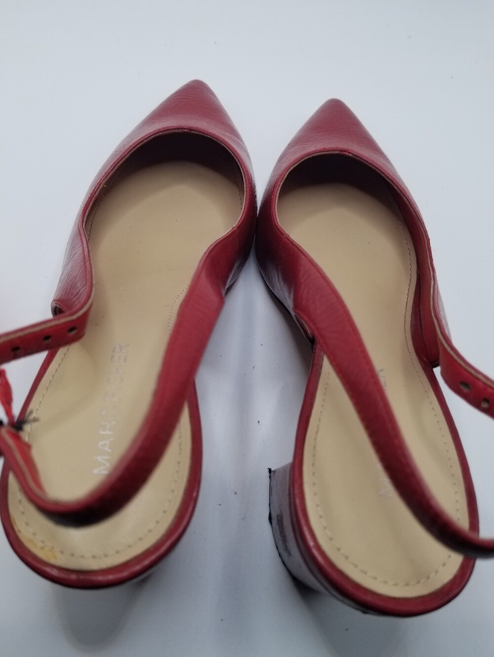 Marc Fisher Red Slingback Block Heels Size 7.5M - Picture 4 of 11
